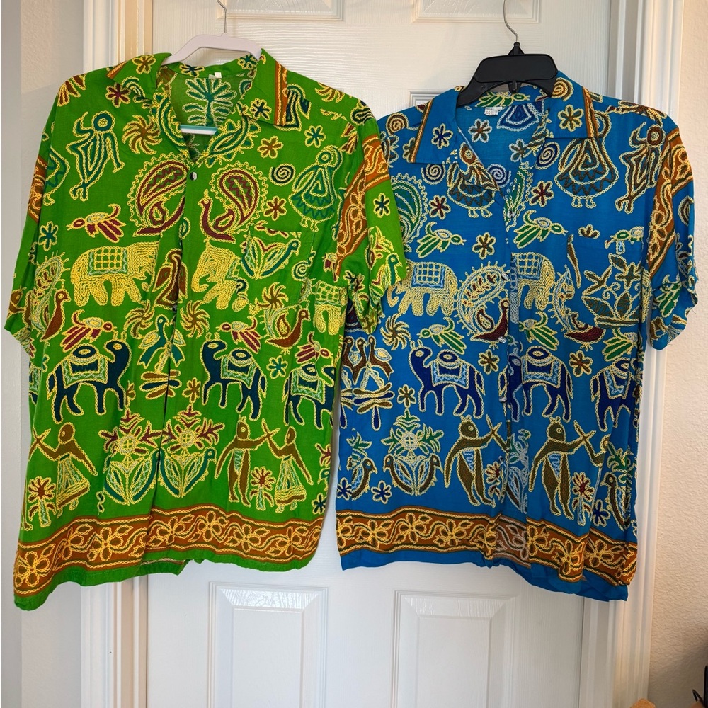 Colorful Elephant Print Shirts